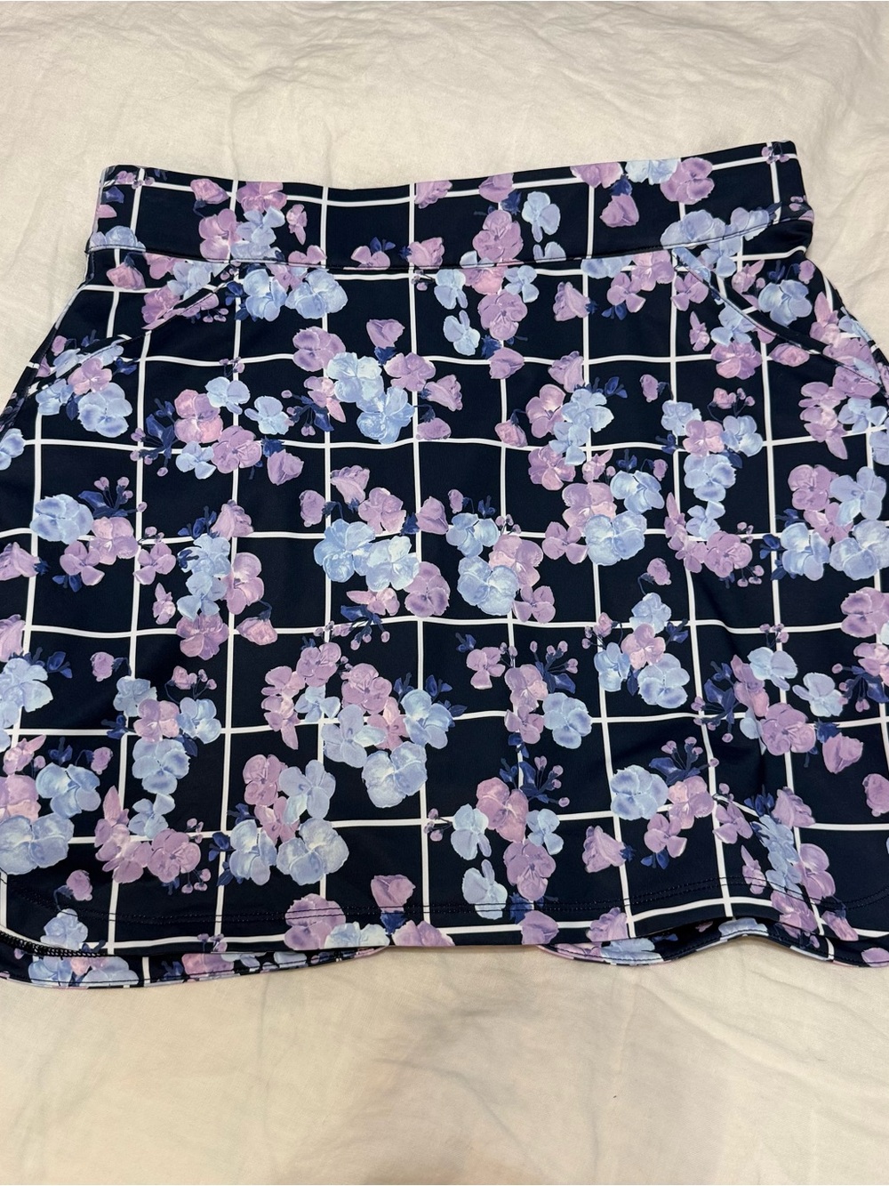 Peter Millar Womens Golf Skort Floral Print Large Blue Polyester NWT MSRP $110